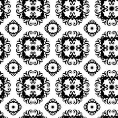 Seamless black ornament vector pattern