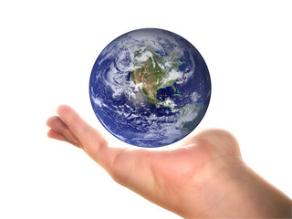 Earth on a palm