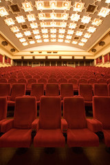 empty cinema auditorium - obrazy, fototapety, plakaty