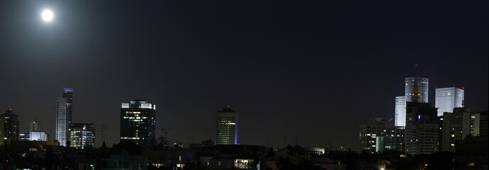 Full moon over Tel Aviv