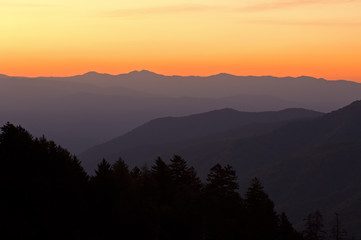 Sunrise Newfound Gap Great Smoky Mountains