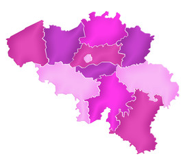 Carte Belgique Camaieu Rose