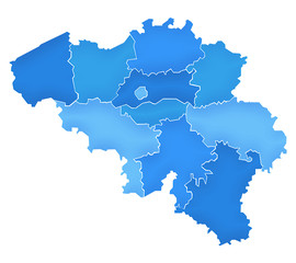 Carte Belgique Camaieu Bleu