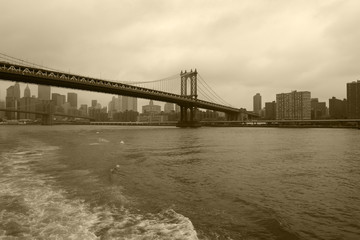 Brooklyn Bridge in Sepia