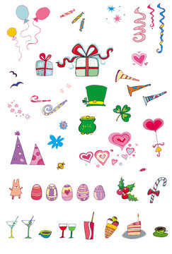 Party and holiday icon set series. 
