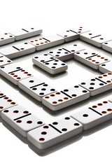 Pattern of dominos on white 