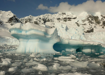 iceberg, glacier, mountains