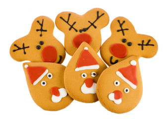 gingerbread reindeer, santa
