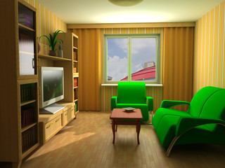 modern interior 3d