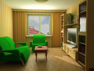 modern interior 3d
