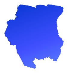 blue gradient map of Suriname
