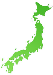 Carte du Japon verte