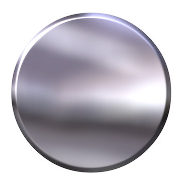 3D Silver Button