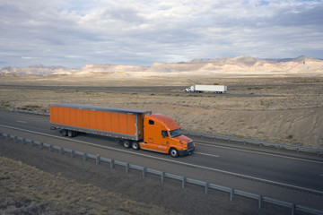 Trucks on the road