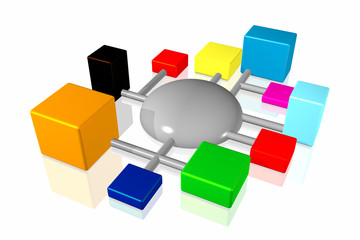 Obraz premium 3d network connections