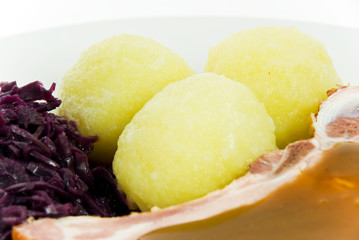 kotelett - kasseler mit knödel und rotkraut