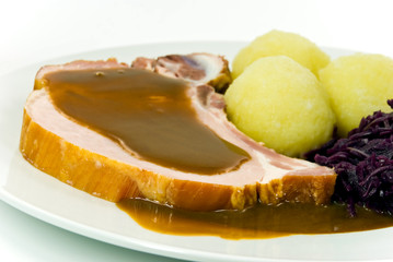 kotellet - kasseler mit knödel und rotkraut