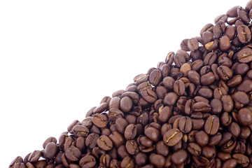 Obraz premium Kaffeebohnen in der Diagonale