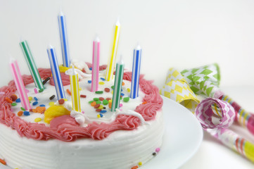 Birthday Cake and Party Blowers