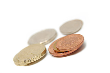 Some coins isolated on white