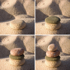 4 galets sur la plage