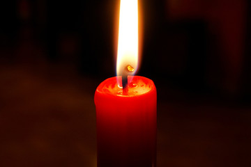 Lighting red candle 4
