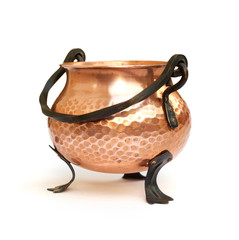 Brass pot isolated with white background 4