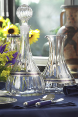 crystal bottle and carafe