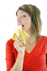 pretty girl with an banana