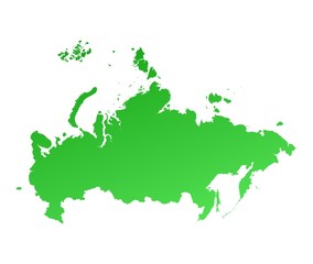 green gradient map of Russia