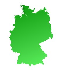 green gradient map of Germany