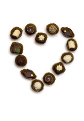 chocolate candy on white background