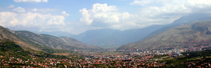 panorama, Mostar city, Bosnia
