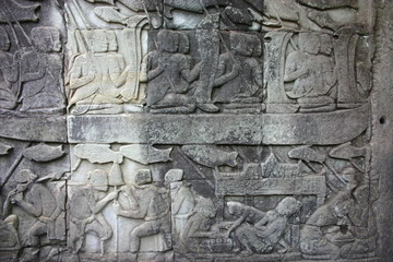 Obraz premium Bas relief Bayon Angkor
