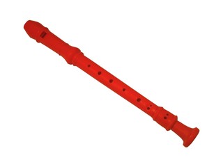 A Red Recorder Musical Instrument.