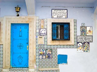 Tuinposter Tunesië Hammamet typisch huis