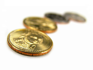Isolated US 2007 One Dollar Coins Pattern
