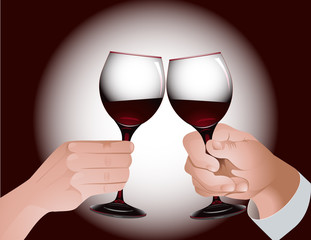 Toast with red wine