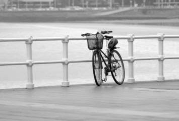 Bicicleta con cesta y casco