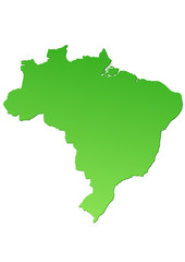 Carte du Brésil verte