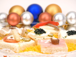 Appetizer with caviar, and other delights