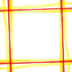 Yellow-red thread square pattern