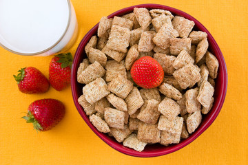 Wheat Squares and Strawberries for Breakfast