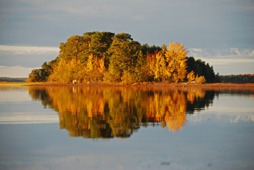 Reflection on still lake