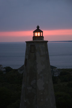 Lighthouse at dusk.