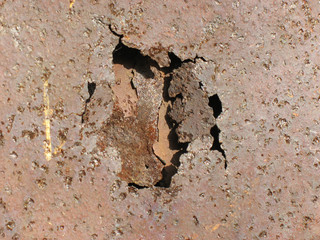 Old rusty leaf of iron