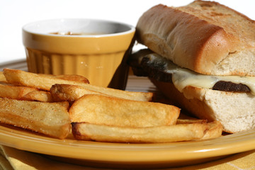 Roast Beef Sandwich and Fries