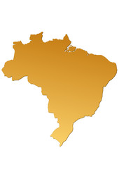 Obraz premium Carte du Brésil marron