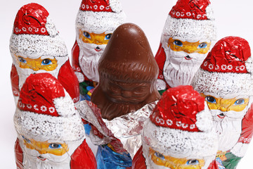 Weihnachten, Gruppe von Weihnachtsmännern