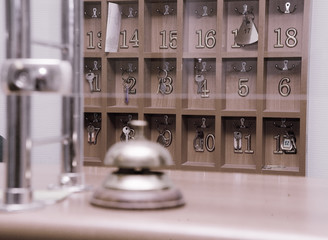 Key's box and reception bell